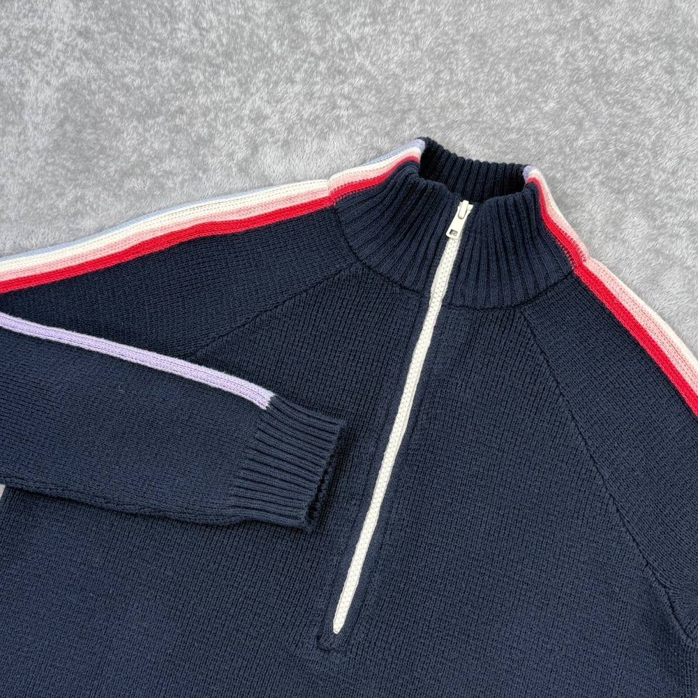 Marine Layer Archive Invierno Half Zip Sweater Womens XS Wool Blend Navy Blue